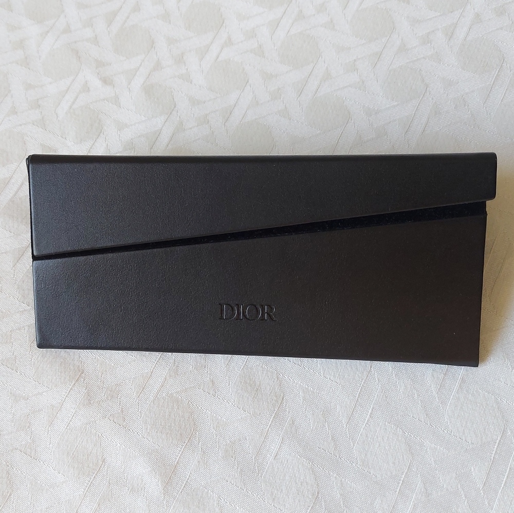 Christian Dior Asymmetrical Sunglasses Case Velvet Lined Black Hard Case Only